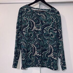 St Johns Bay Women’s Paisley Top 2X/XXL Teal Stretch